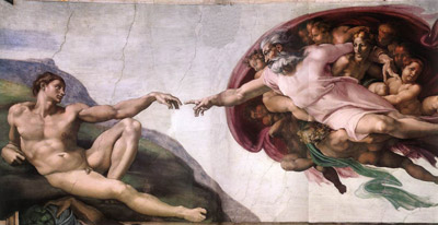 Anche el grande Michelangelo, ne la so creassion de lomo el ga volesto métare in evidensa quei do déi che no se toca e no se tocarà mai...