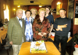 Da sin., Adriano De Angeli, Maurizia Cagnato, Maria Rosa Zampieri, Guidina Borella Lando, Claudia Valle (Presidente de la Biblioteca de Zovencedo) e Giuseppe Segalla.