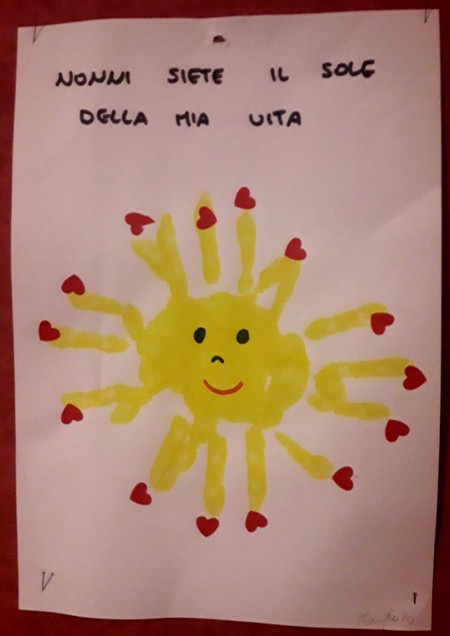 Disegni fati a la scuola d'infanzia da la nostra ultima nevodina.